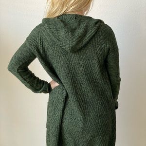 Merona green hooded duster sweater